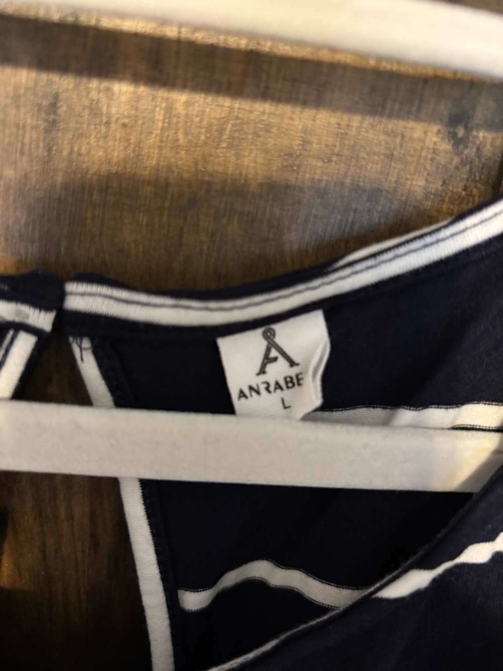 Striped Navy and White Casual Romper - Picture 2 of 2